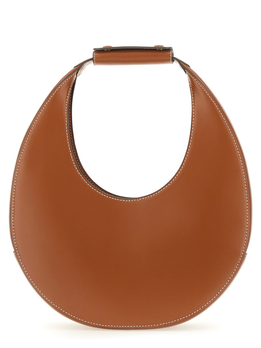 Staud Neutrals Moon Crescent-Shaped Leather Shoulder Bag Bruin