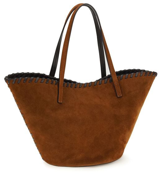 Staud Staud Brown Calf Leather Bos Taurus Handbag Bruin