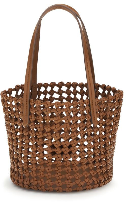 Staud Brown Calf Leather Bos Taurus Backet Bag Bruin