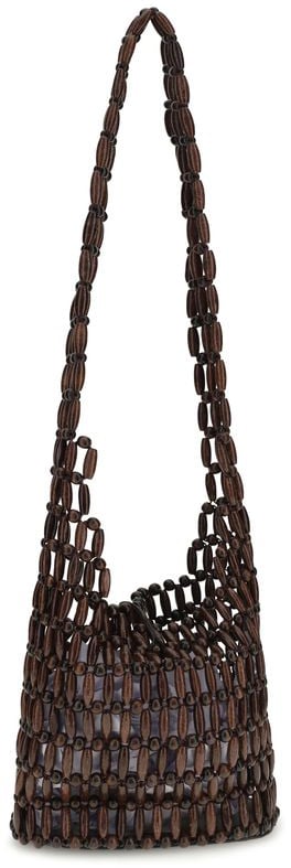 Staud Staud Brown Wood Shoulder Bag Bruin