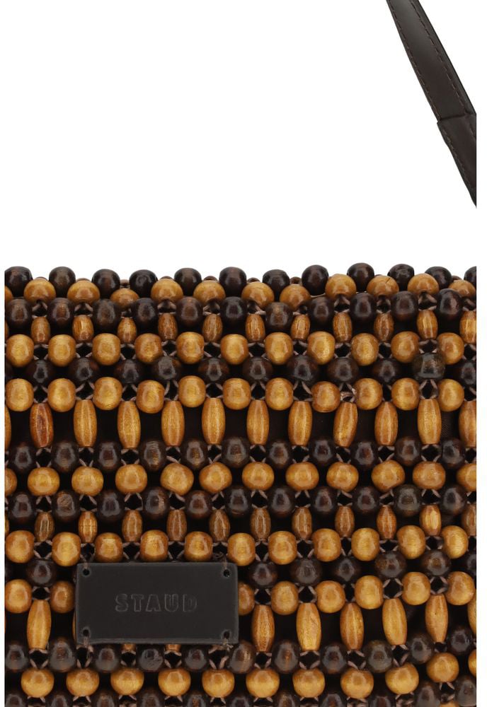 Staud Staud Brown Wood Shoulder Bag Bruin