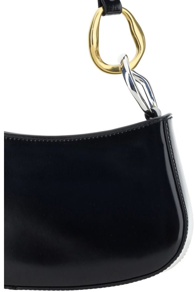Staud Black Calf Leather Bos Taurus Shoulder Bag Zwart