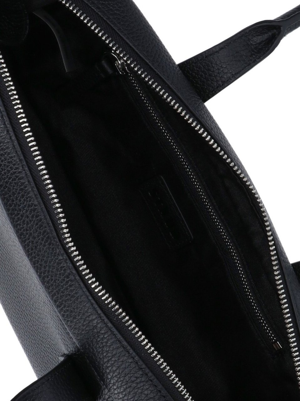 Staud Textured Black Leather Shoulder Bag With Dual Zip Closure Zwart