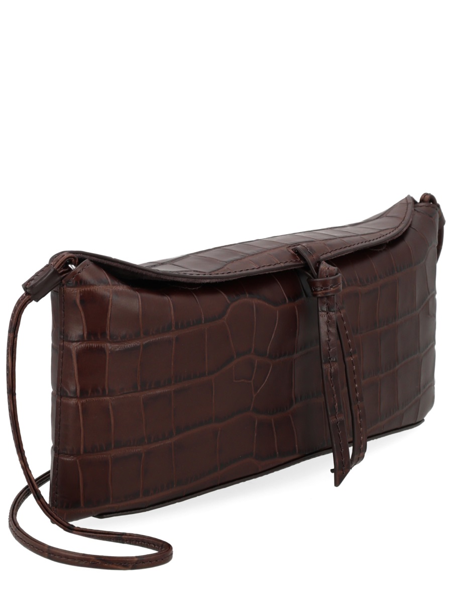 Staud Neutrals Eve Crocodile Texture Pochette Zwart