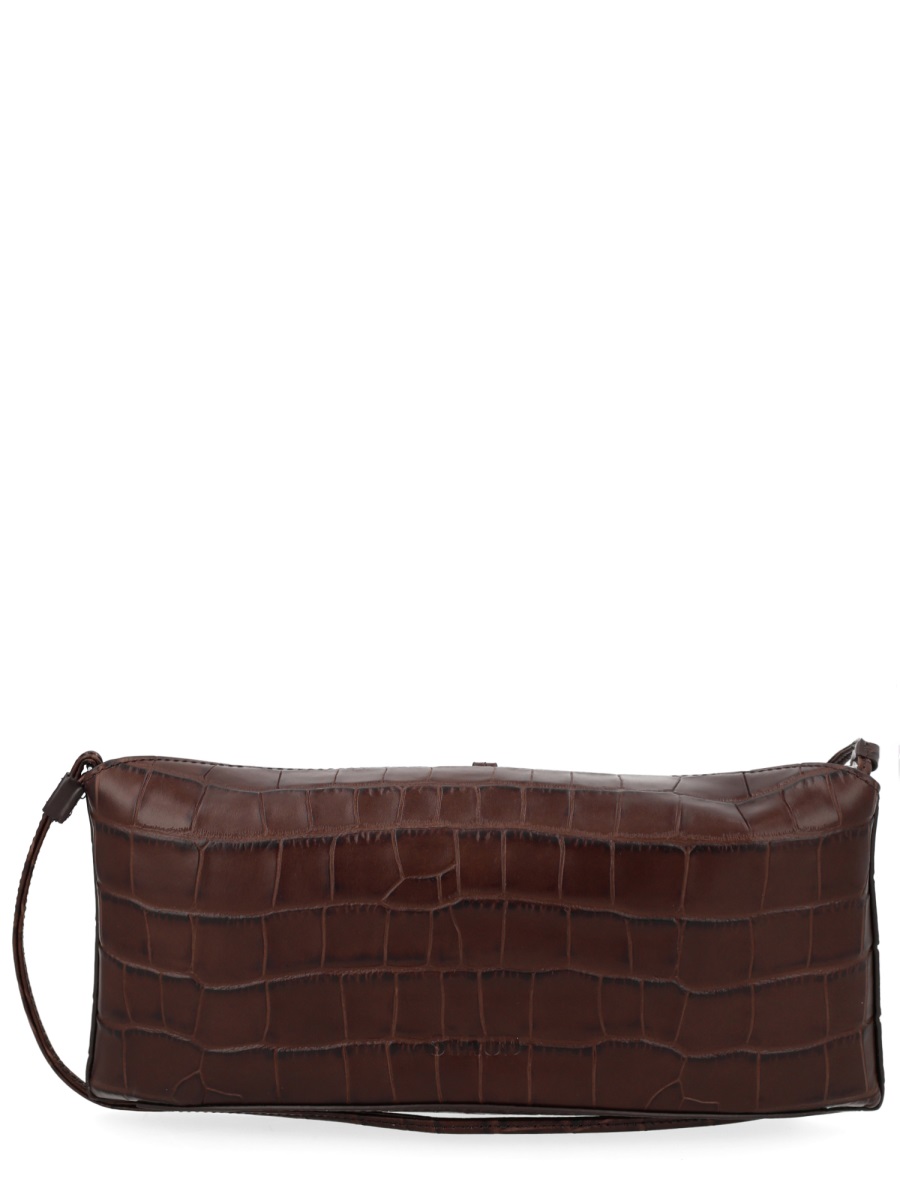 Staud Neutrals Eve Crocodile Texture Pochette Zwart