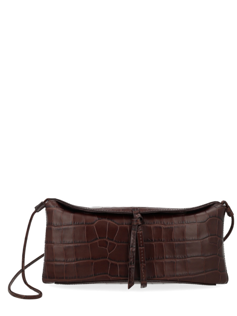 Staud Neutrals Eve Crocodile Texture Pochette Zwart