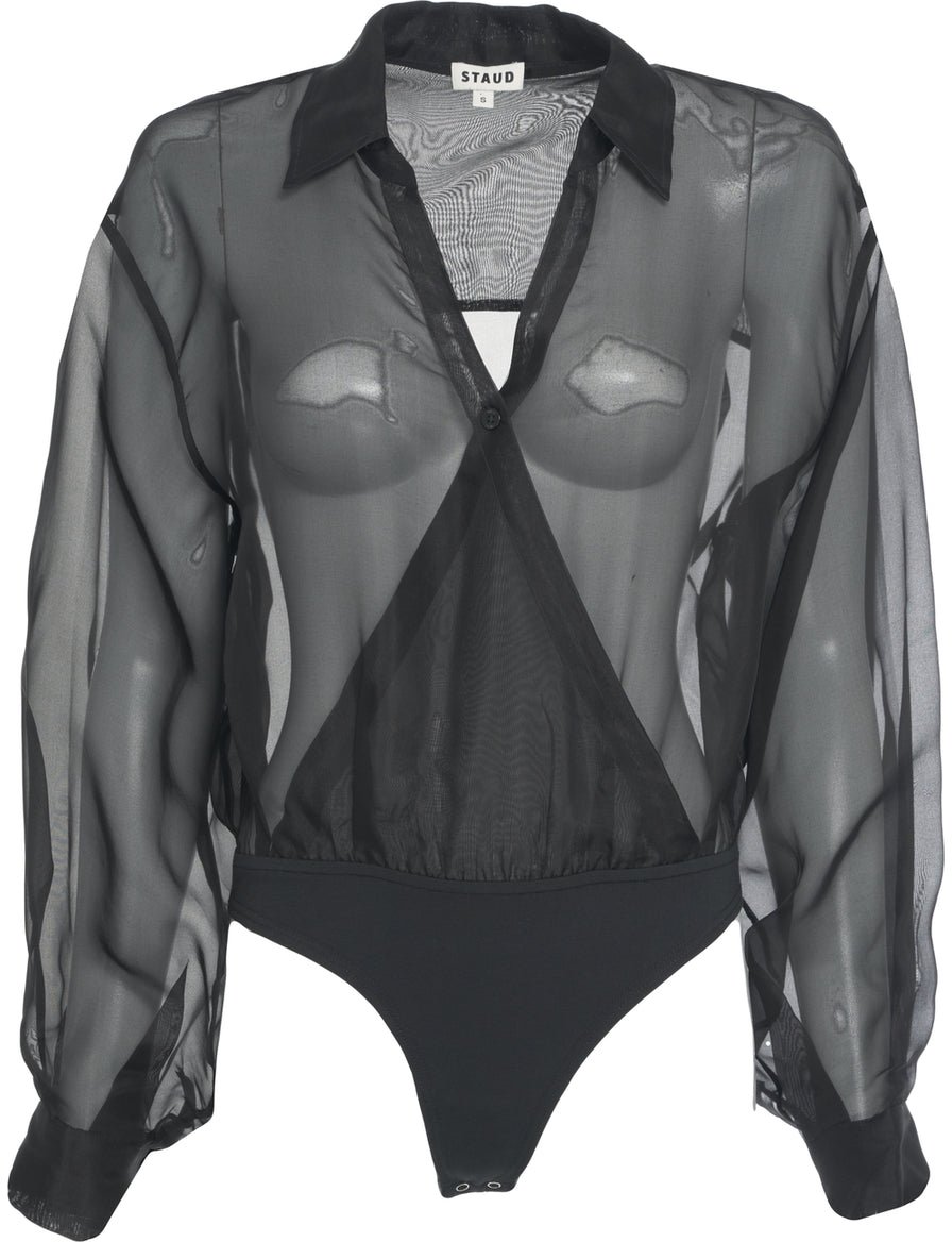 Staud Organza bodysuit Zwart