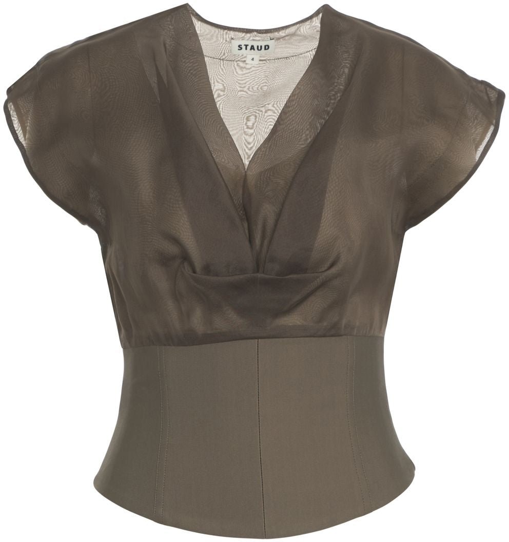Staud Draped top 'Pinnacle' Groen