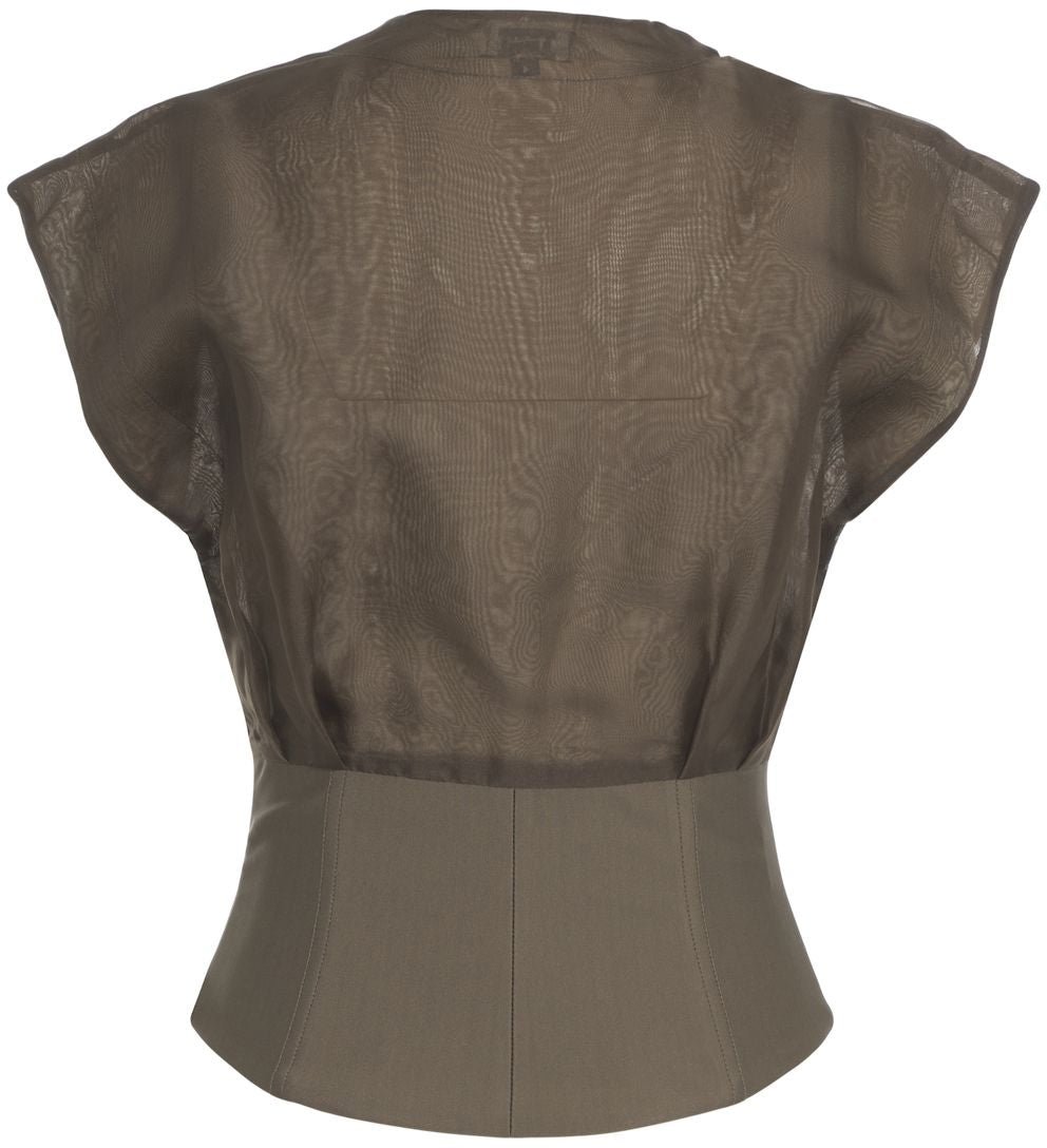 Staud Draped top 'Pinnacle' Groen