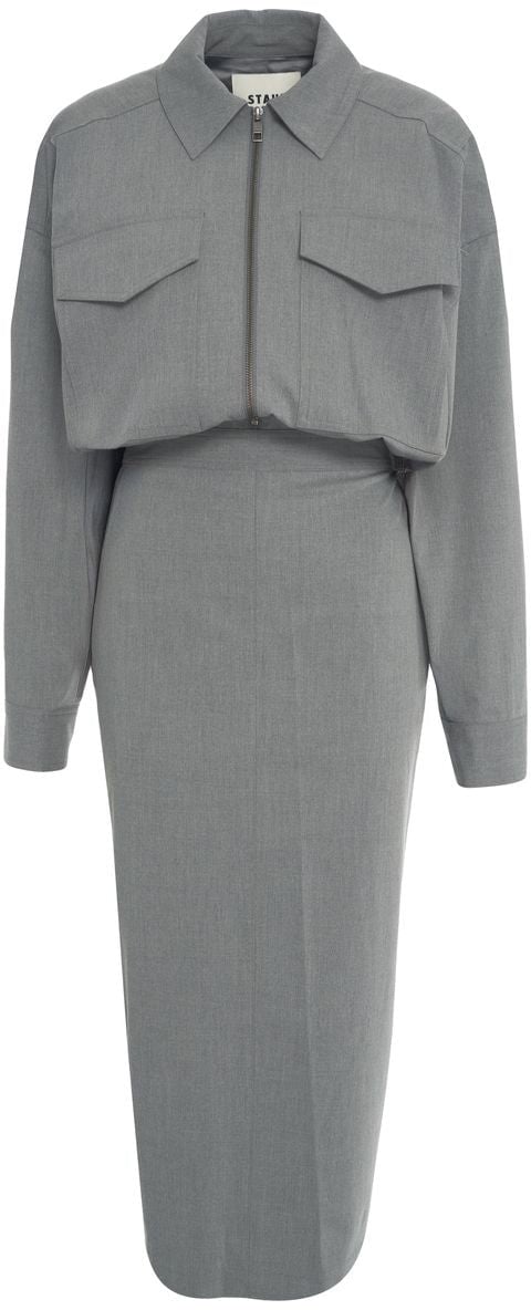 Staud Maxi dress 'Scout' Grijs