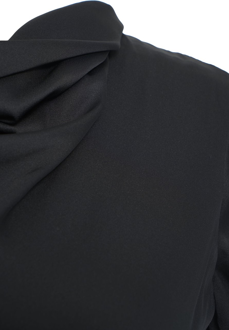 Staud Silk mini dress 'Iris' Zwart