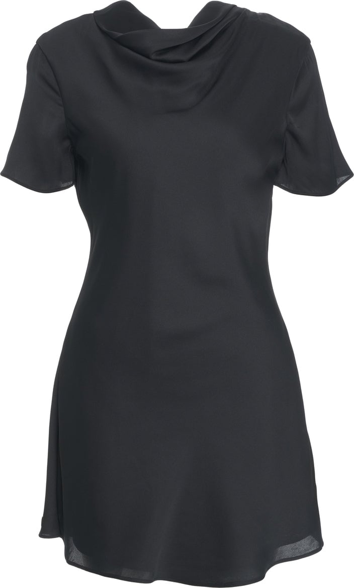 Staud Silk mini dress 'Iris' Zwart