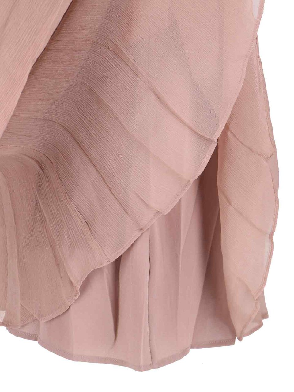 Staud Asymmetrical Mini Chiffon Dress With Front Cut-Out Neutraal