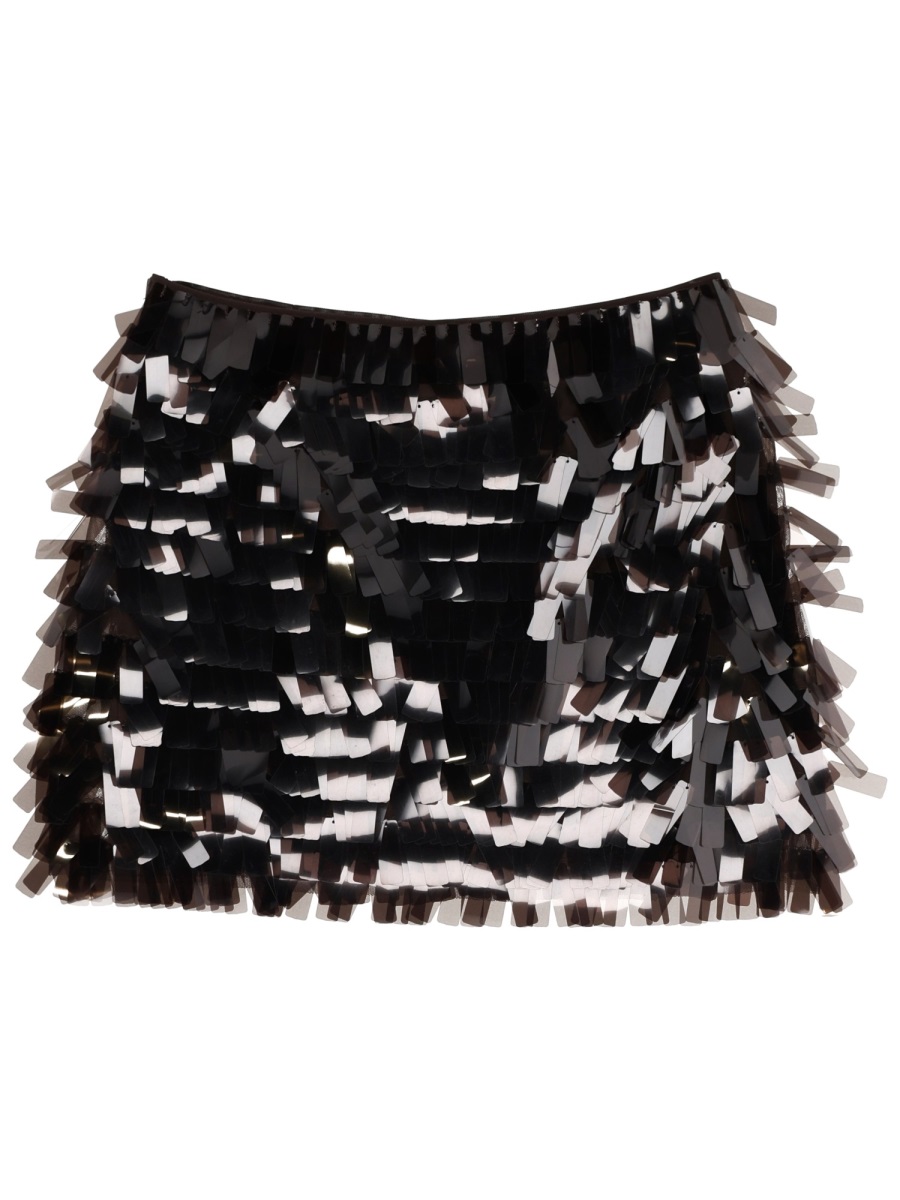 Staud Fitted Max Polyester Sequin Miniskirt Zwart