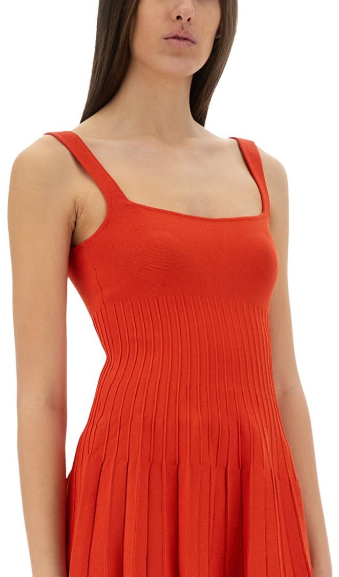 Staud "Ellison" Short Dress Rood