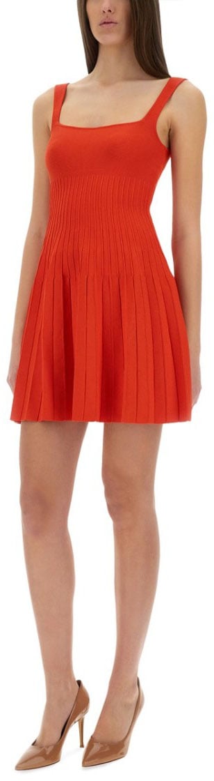 Staud "Ellison" Short Dress Rood