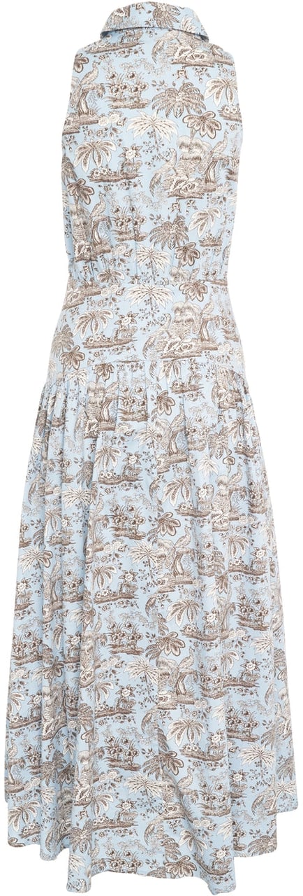 Staud Maxi dress with print Blauw