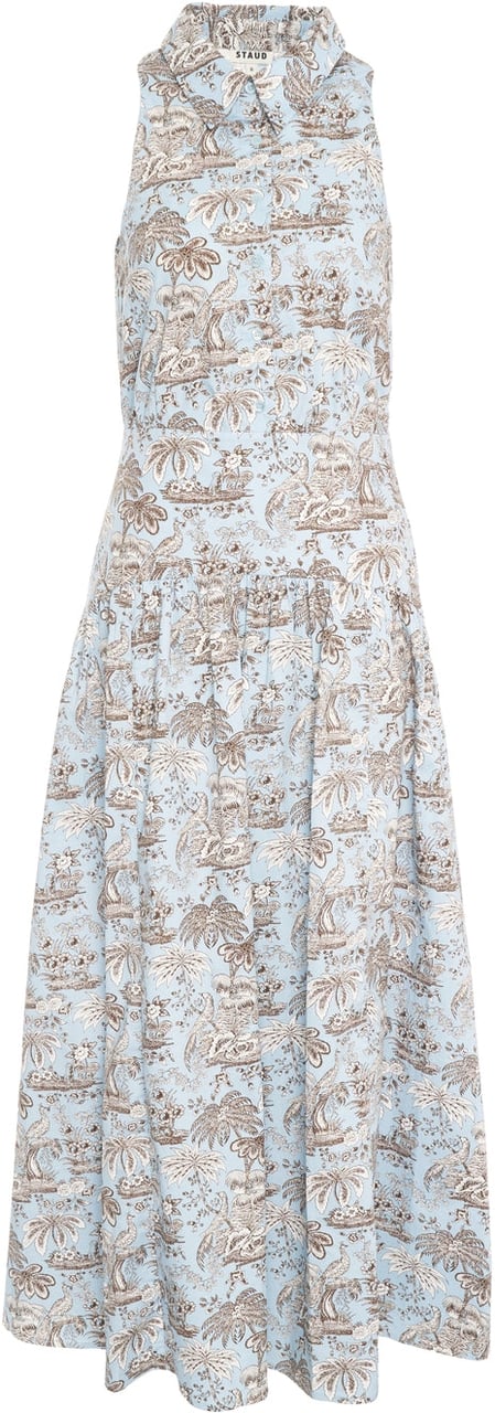 Staud Maxi dress with print Blauw