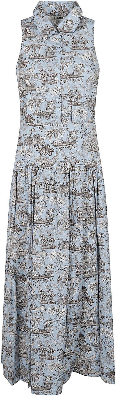 Staud Romy Dress Blue Blauw