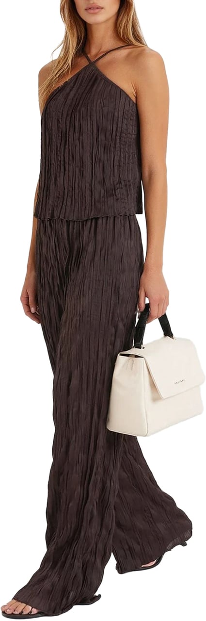 Staud Pleated trousers 'Nami' Bruin