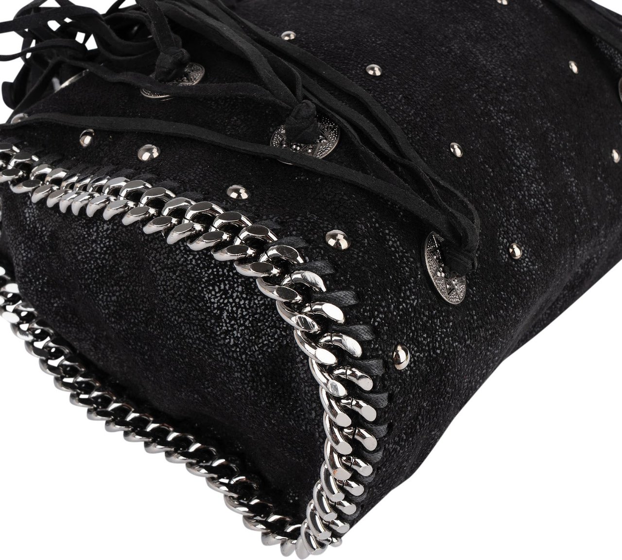 Stella McCartney Stella McCartney Falabella Studded Fringe Tote Shoulder Bag Zwart