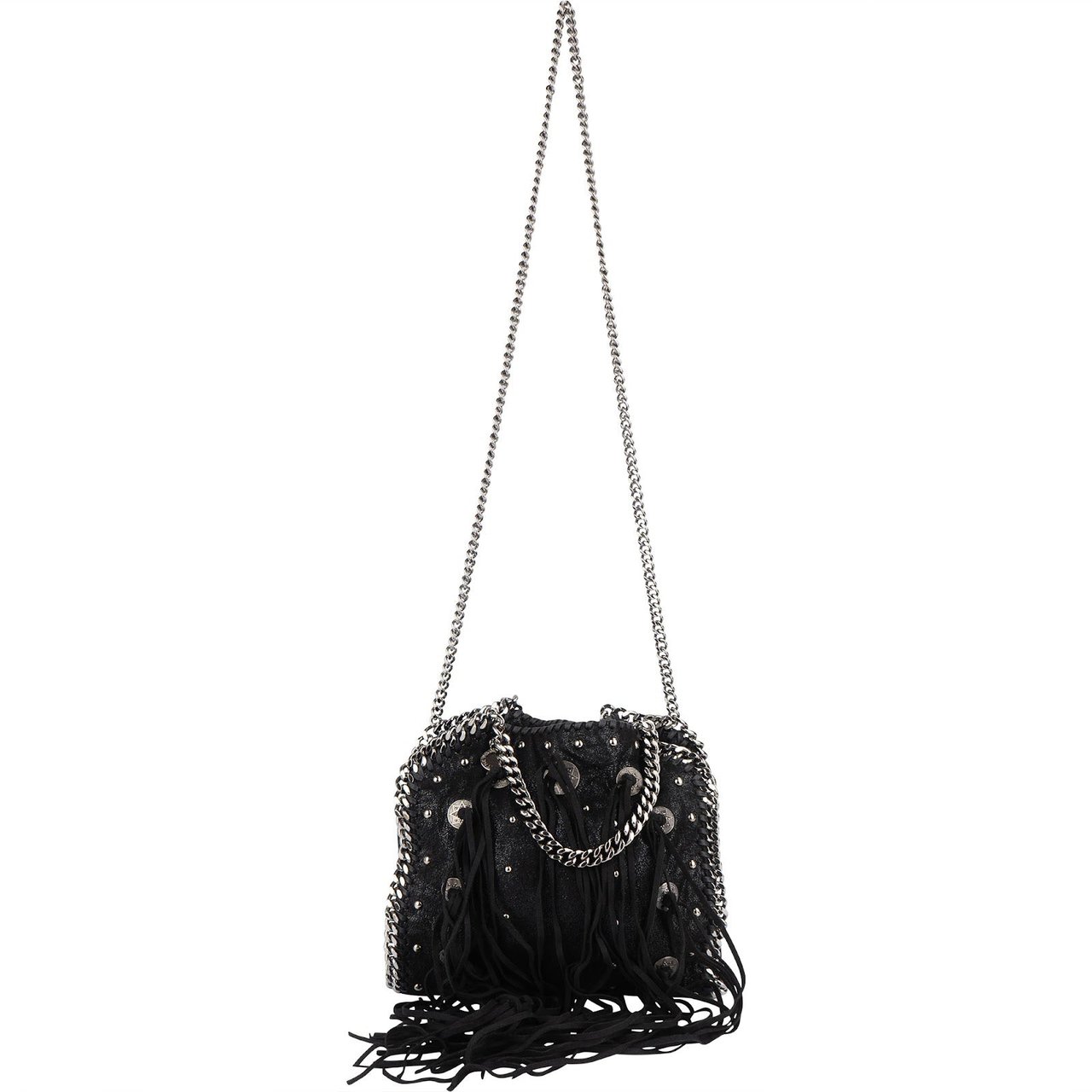 Stella McCartney Stella McCartney Falabella Studded Fringe Tote Shoulder Bag Zwart