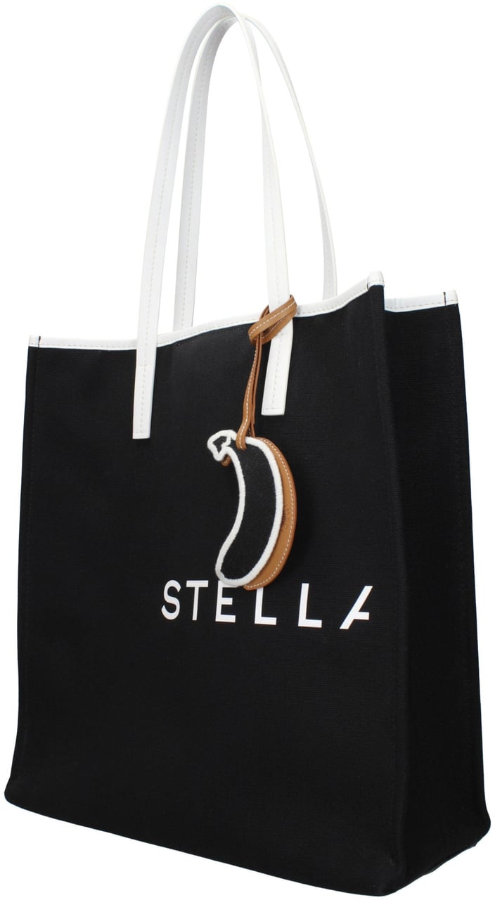 Stella McCartney Black Fabric Shoulder Bag Zwart