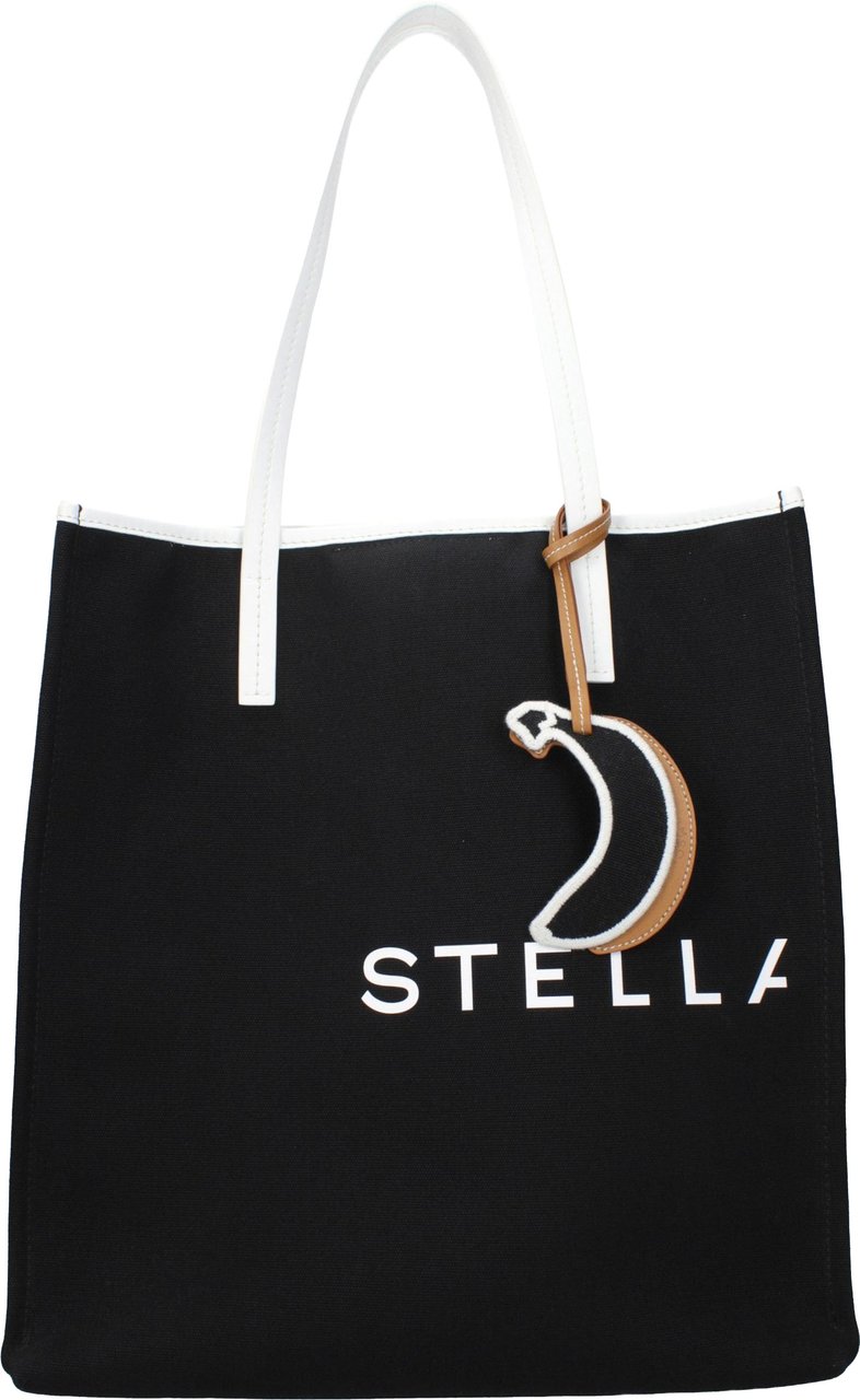 Stella McCartney Black Fabric Shoulder Bag Zwart