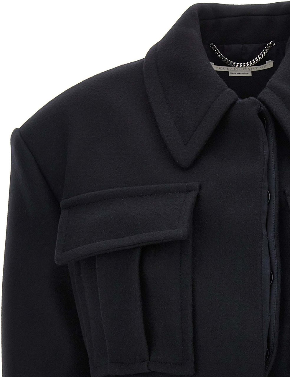 Stella McCartney Black Wool Full-Length Jacket Zwart