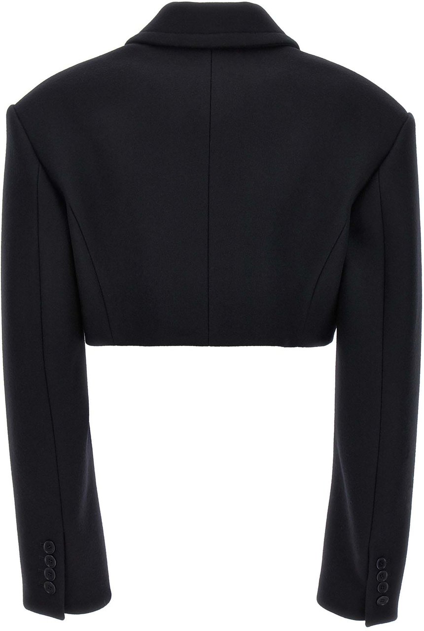 Stella McCartney Black Wool Full-Length Jacket Zwart