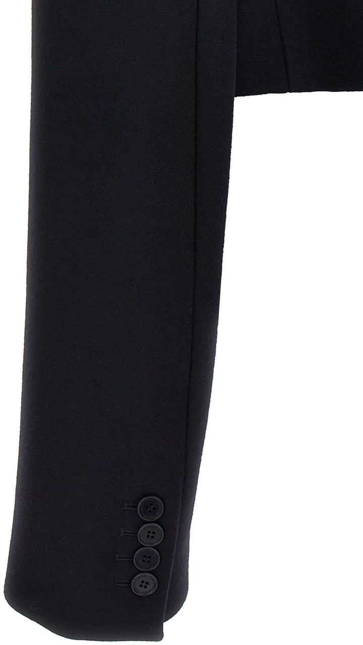 Stella McCartney Black Wool Full-Length Jacket Zwart