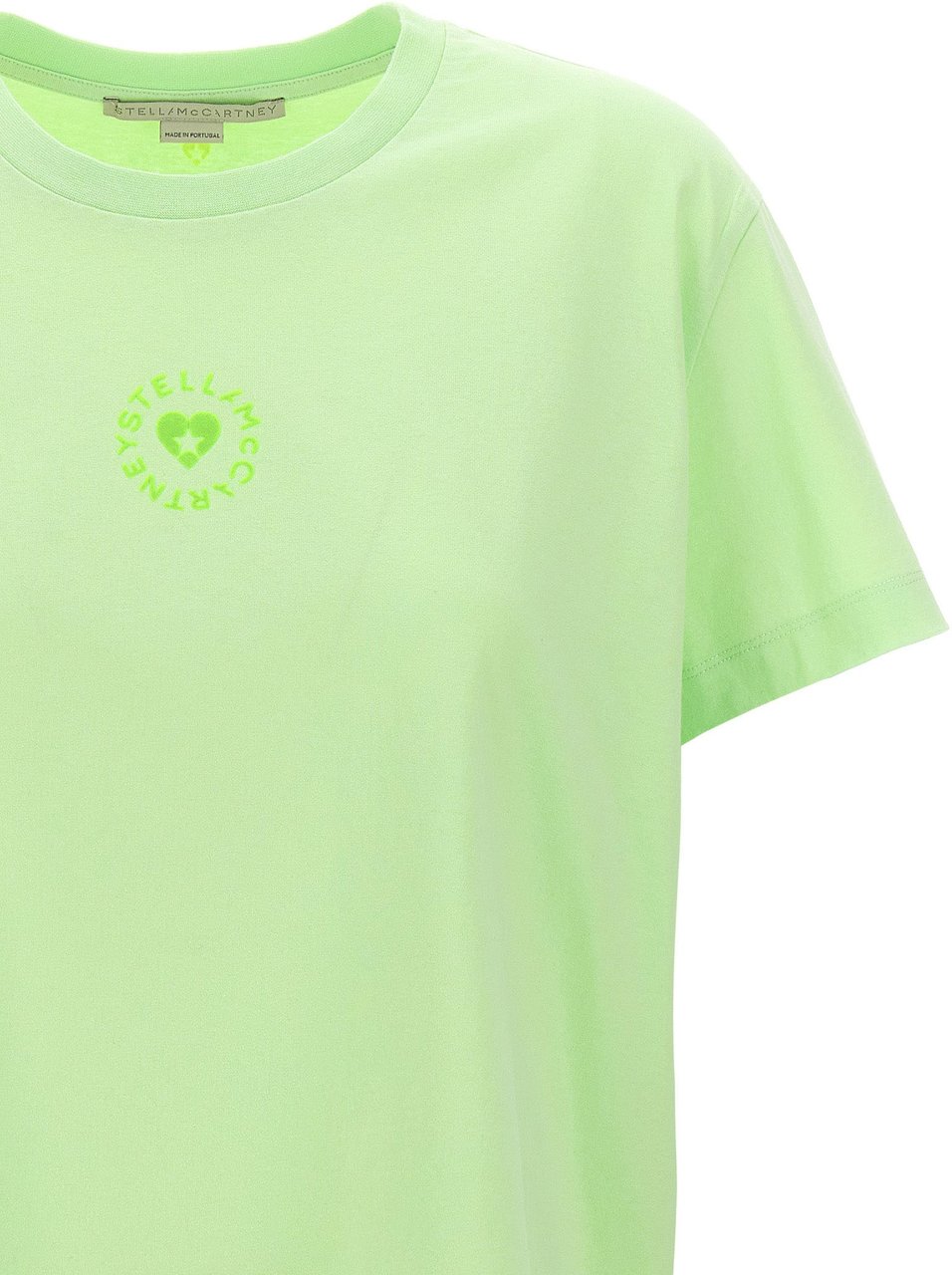 Stella McCartney Bicolor Cotton T-Shirt Groen