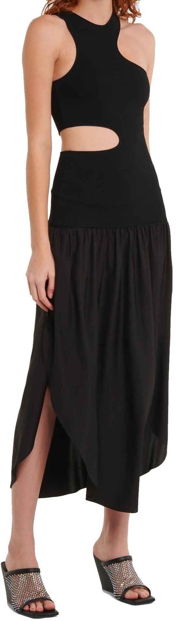 Stella Mccartney Silk Cut-Out Maxi Dress Zwart
