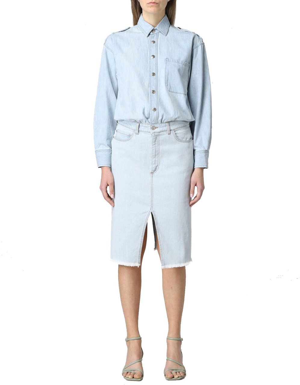 Stella Mccartney Denim Shirt Dress Blauw