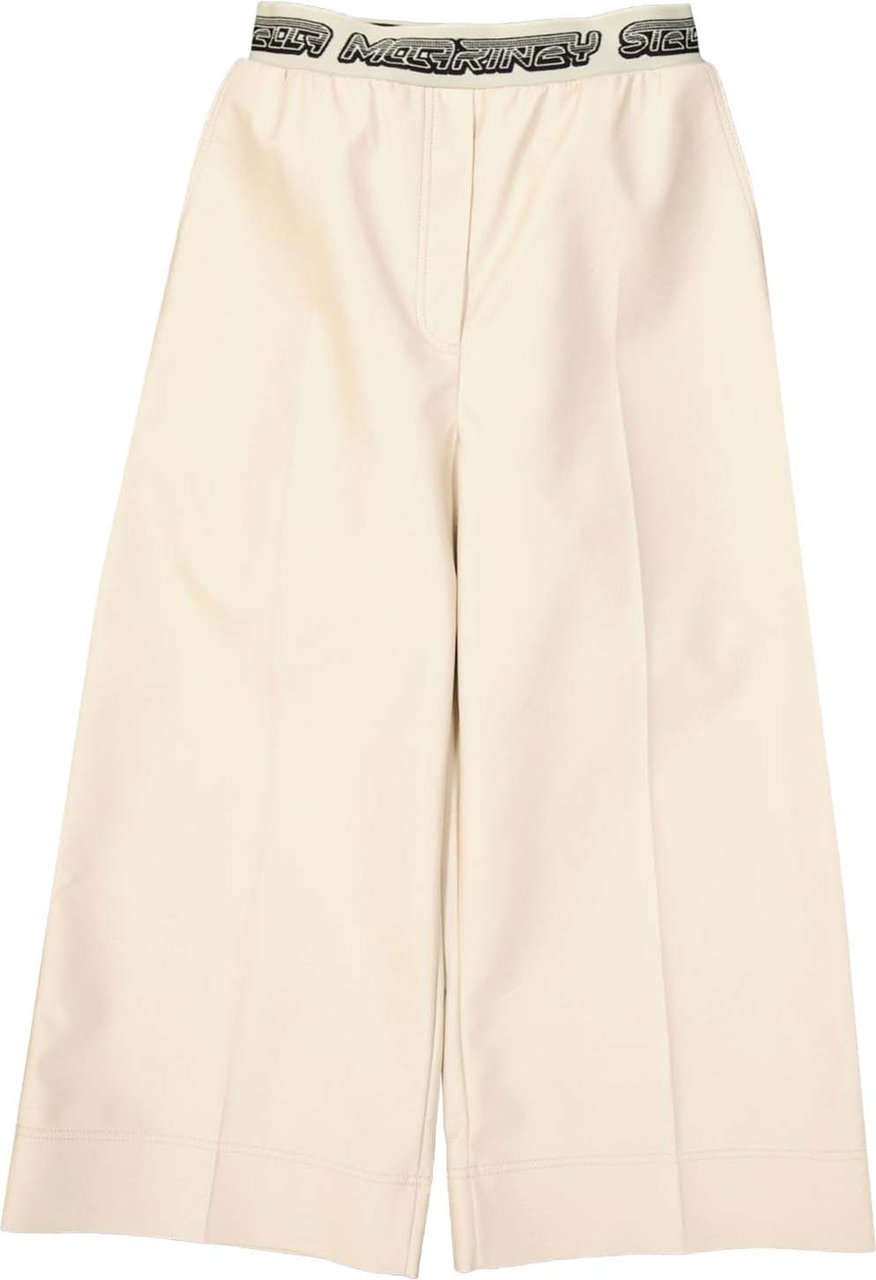 Stella Mccartney Cropped Logo Pants Beige