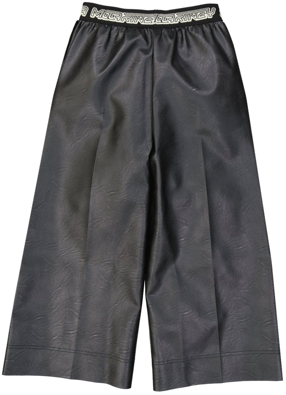 Stella Mccartney Cropped Leather Effect Pants Zwart