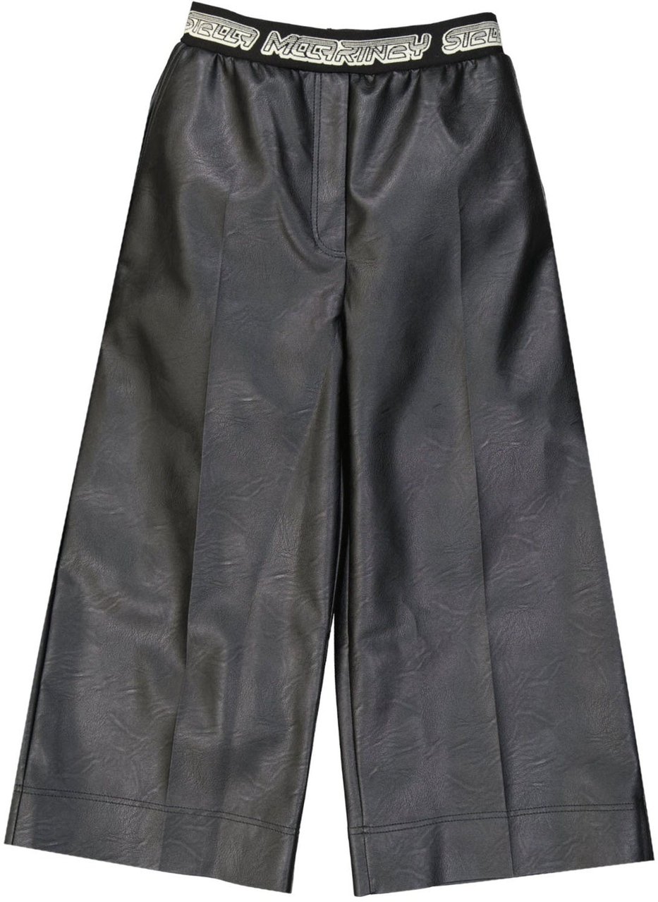 Stella Mccartney Cropped Leather Effect Pants Zwart