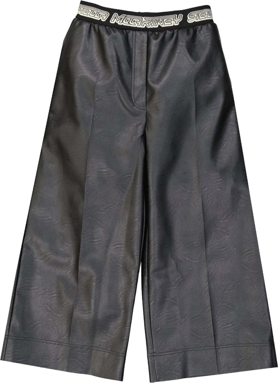 Stella Mccartney Cropped Leather Effect Pants Zwart
