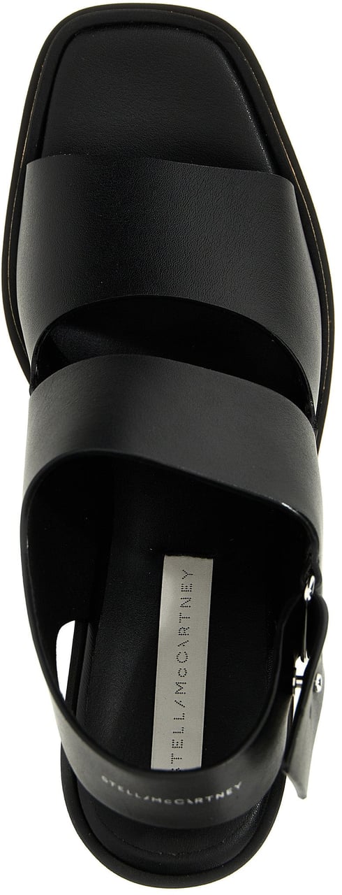 Stella McCartney Black Polyester Wedge Sandals Zwart