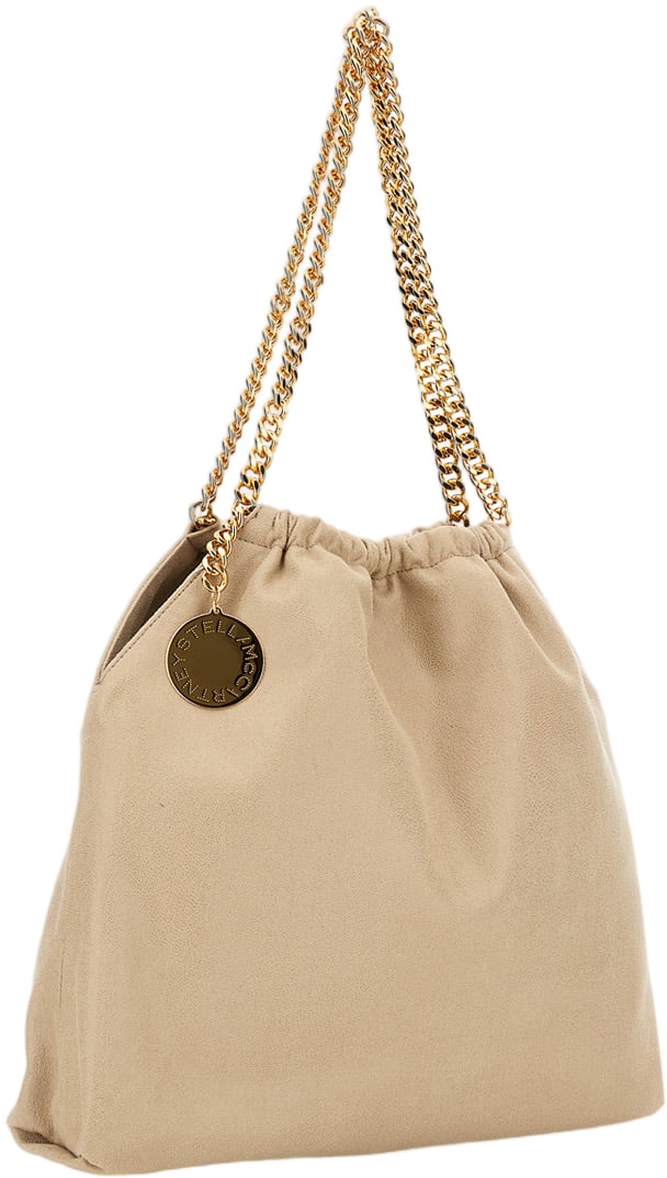 Stella McCartney Medium Falabella Shoulder Bag With Drawstring Closure And Gold-Tone Accents Neutraal