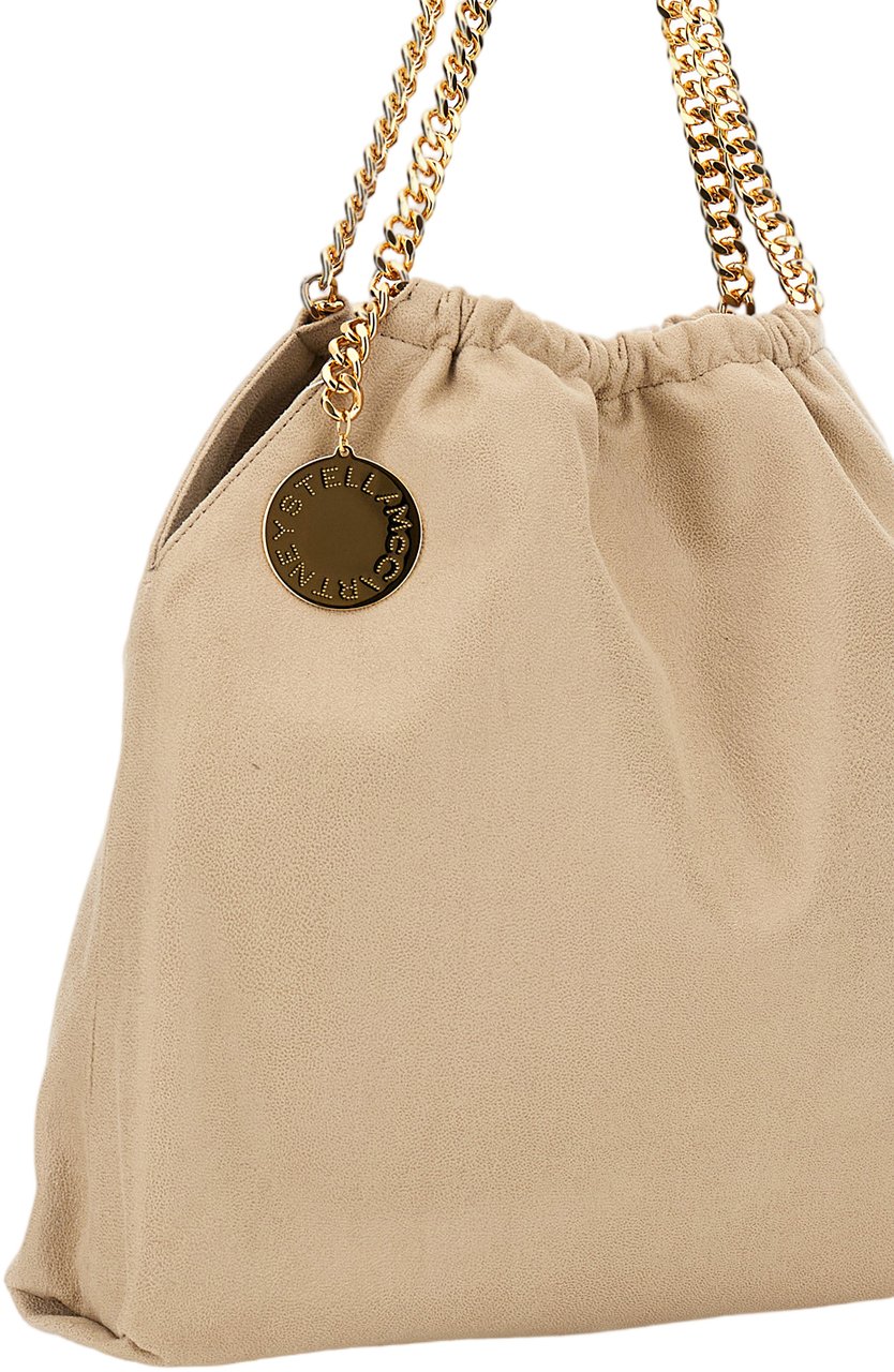 Stella McCartney Medium Falabella Shoulder Bag With Drawstring Closure And Gold-Tone Accents Neutraal