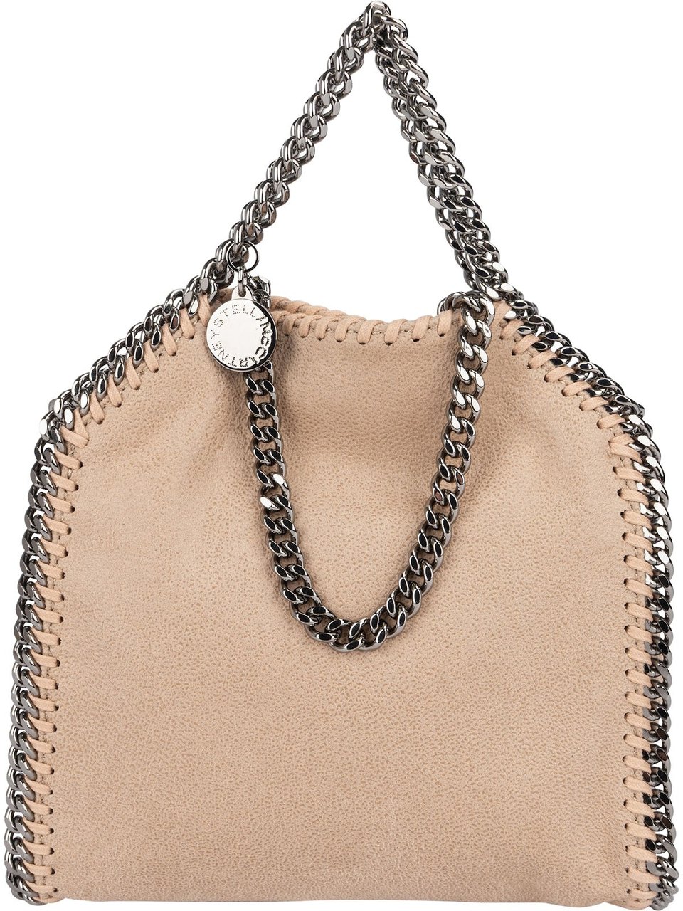 Stella McCartney Shaggy Falabella Mini Fold Over Tote Crossbody Handbag Beige