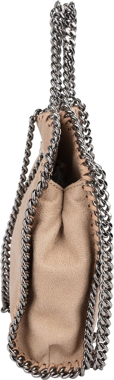Stella McCartney Shaggy Falabella Mini Fold Over Tote Crossbody Handbag Beige