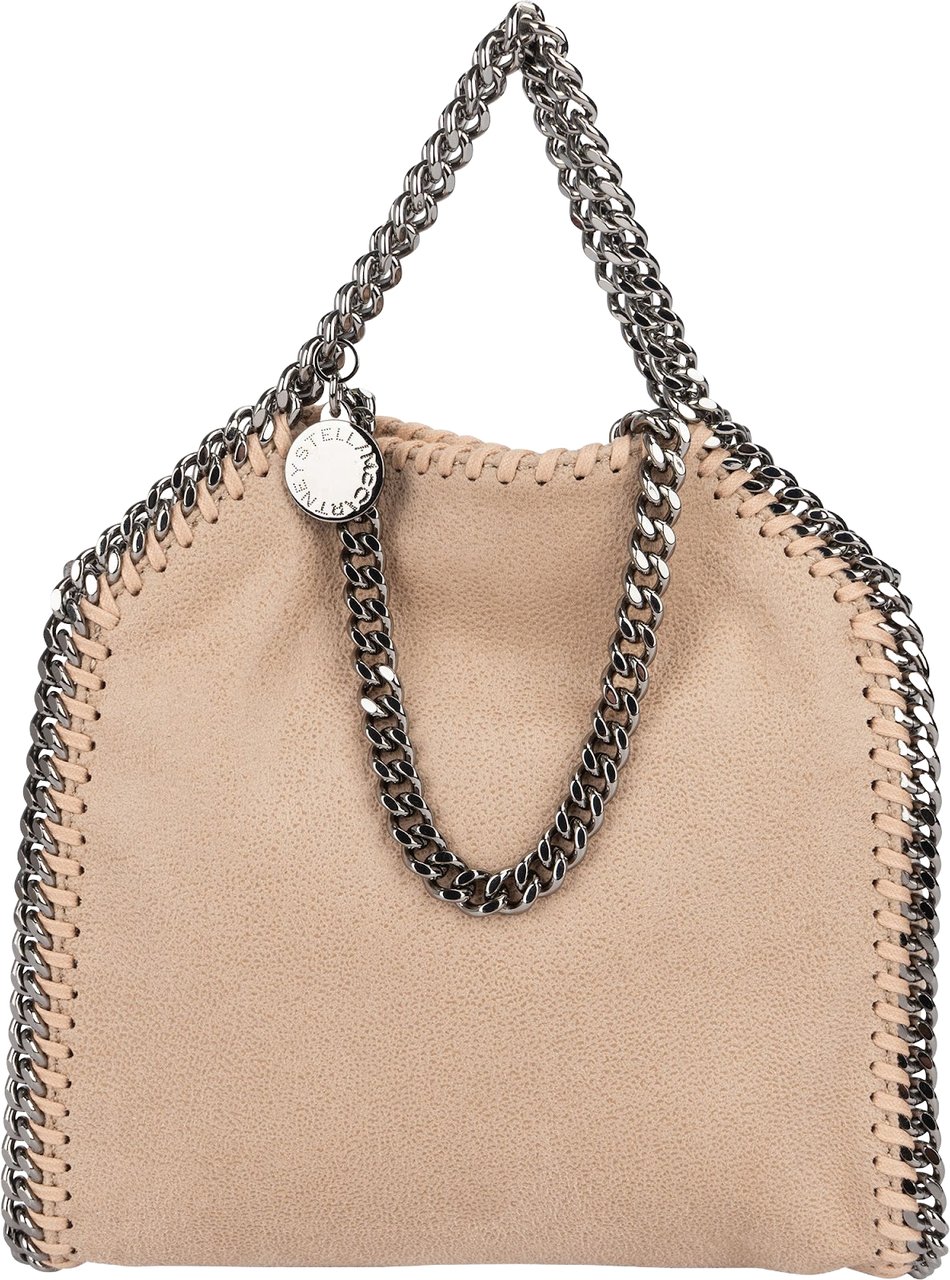 Stella McCartney Shaggy Falabella Mini Fold Over Tote Crossbody Handbag Beige