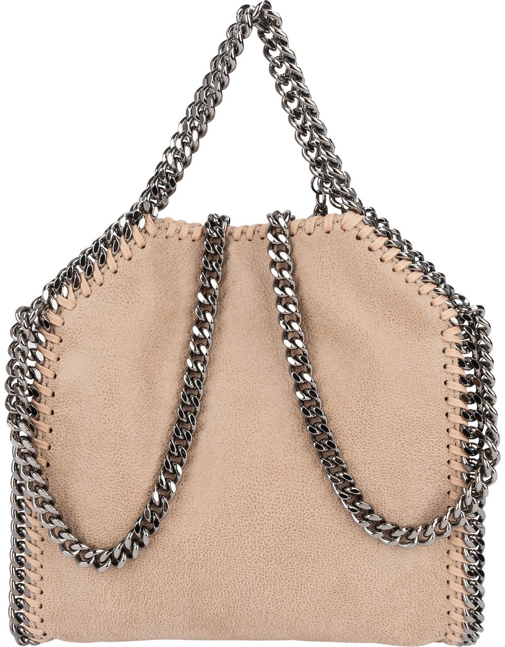 Stella McCartney Shaggy Falabella Mini Fold Over Tote Crossbody Handbag Beige