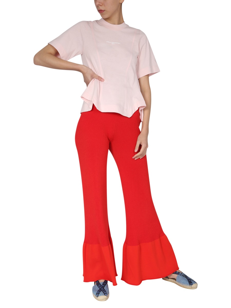 Stella McCartney T-SHIRT WITH LOGO PRINT Roze
