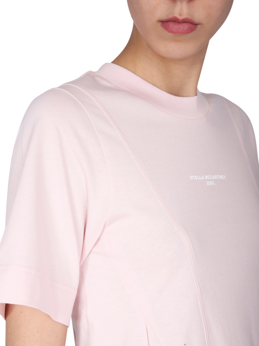 Stella McCartney T-SHIRT WITH LOGO PRINT Roze