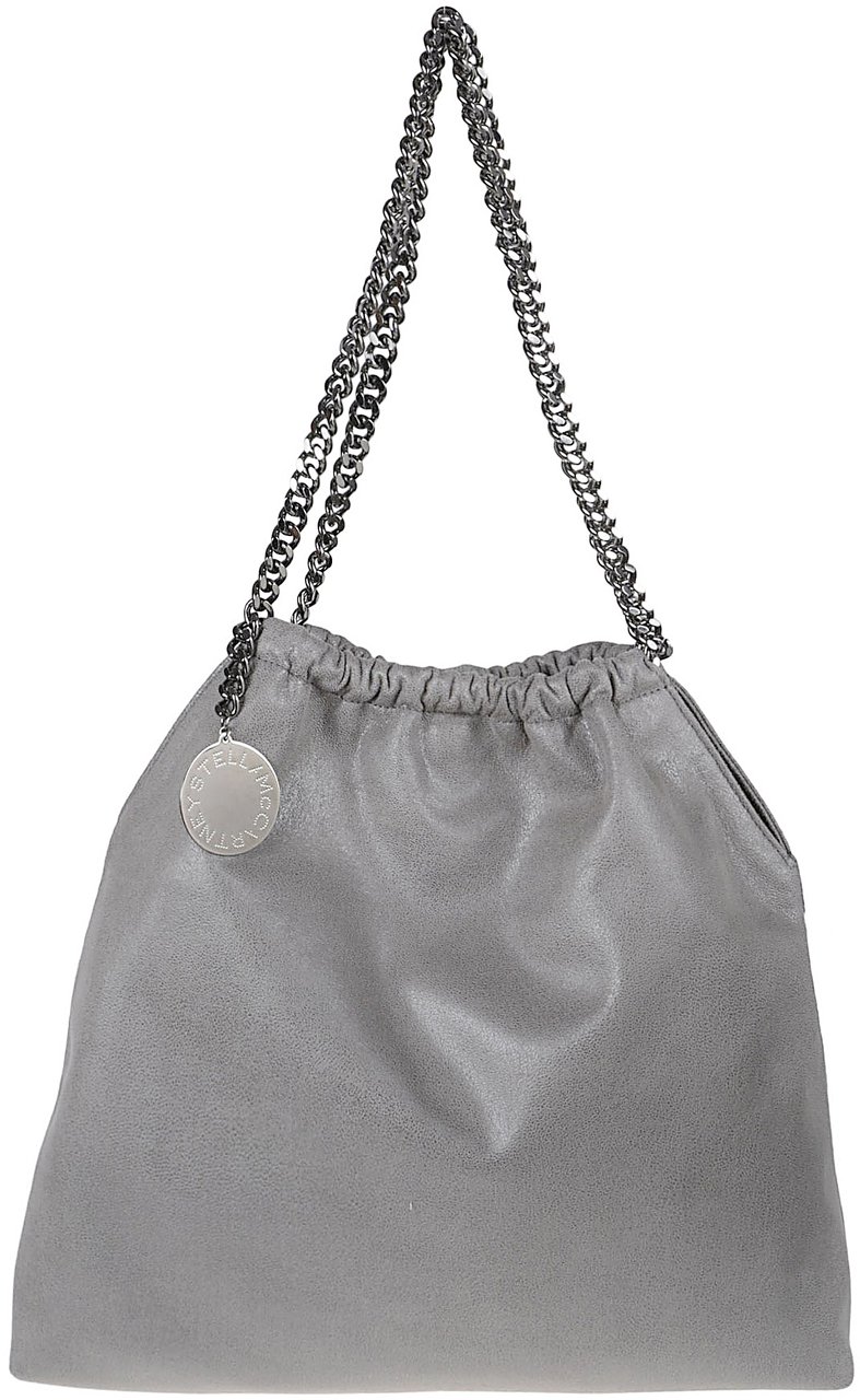 Stella McCartney Medium Grey Falabella Shoulder Bag with Ruthenium Chains Grijs