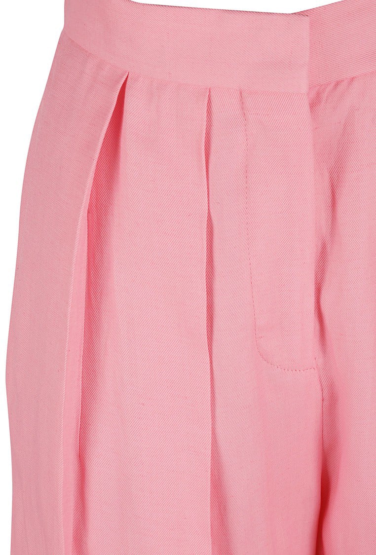 Stella McCartney High-Waisted Tailored Trousers With Pleated Front Roze