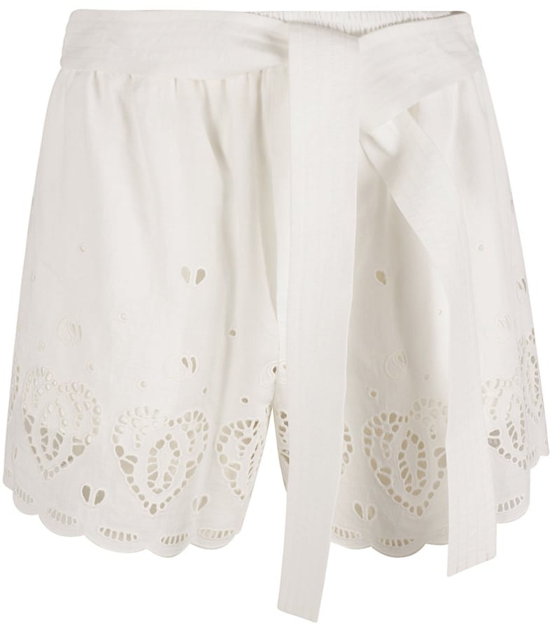 Stella McCartney Delicate Embroidered White Shorts Wit